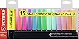 Textmarker - STABILO BOSS ORIGINAL - 15er Tischset - mit 9 Leuchtfarben & 6...