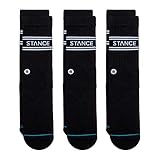 Stance Crew Sock - Basics - 3 Pack (Schwarz, Groß)