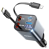 Gritin 4 in 1 Zigarettenanzünder USB C 69W Auto Ladegerät Adapter Kfz 12V,...