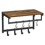 VASAGLE Wandgarderobe, Möbel für Eingangsbereich, Garderobe, mit 8 Haken und...