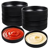 VEGOATY 10 Stück Schwarz Dipschalen Set: 9 x 9 x 2,5 cm Melamin Rund...