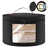 WEFINEST Hutschachtel Rund mit Deckel, 43 x 26cm Zusammenklappbar Filz Hut...