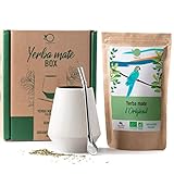 ORIGEENS MATE TEE SET mit Mate Becher, Bombilla, und BIO Yerba Mate Tee | Design...