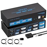 AILVLVNG 4K144Hz Displayport KVM Switch 2 PC 2 Monitore 8K60Hz USB 3.0 KVM...