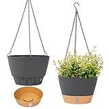 QCQHDU 2-Pack Hängende Pflanzgefäße Set,20.3 cm Indoor Outdoor Hängende...