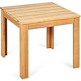 COSTWAY Beistelltisch Akazienholz, Gartentisch, Holztisch, Kleiner Balkontisch,...