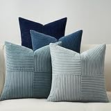 Topfinel Kissenbezug Blau 40x40 4er Set Kissen Aesthetic Sofakissen Couchkissen...