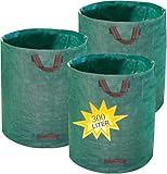 dvSRFw 3x Gartensack 300 Liter wiederverwendbare Gartenabfallsäcke,...