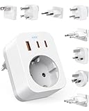 Reiseadapter Weltweites Set, Internationaler Steckdosenadapter mit USB C (PD...