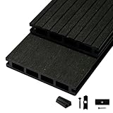 Generisch Woodstore24 Terrassendielen WPC Komplettset Woodo Rhodos (20 x 120 mm,...