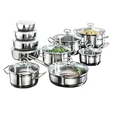 Karcher Topfset Jasmin 20-teilig | Edelstahl Kochtopf Set Induktion inkl....