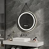 YOURLITE Badspiegel mit Beleuchtung Rund 60cm, Badezimmerspiegel mit 3...
