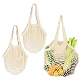 SJDOFU Einkaufstasche Netz Wiederverwendbar, 3 Stück Netztasche Sandspielzeug,...