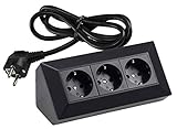 ChiliTec Steckdosenblock 3-Fach Steckdose 1,5m Kabel Mehrfachsteckdose Aufbau...