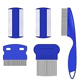 Läusekamm, 5 Stück Flohkamm, Läuse Kamm, Metall Zähne Läusekamm, Plastik...