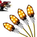LOPHE 4 Stück LED Motorrad Blinker, 12V Motorrad Lauflicht, 5 LED M8 E-MARK...