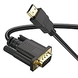 HDMI auf VGA Kabel, Monitor Videokabel (Stecker auf Stecker) 1080P Audio HDTV...