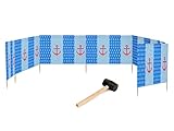 Garronda Strand Windschutz Sichtschutz 10m lang Plus Gummihammer GAEX001 (Anker,...