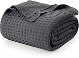Utopia Bedding Baumwoll Waffeldecke 300 GSM (Anthrazitgrau - 228 x 182 cm),...