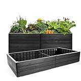 BigDean 2 Stück XL Hochbeet für Garten aus wetterfestem Kunststoff 150x76 cm...