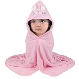 Kapuzenhandtuch Baby Rosa, Baby Handtuch Kapuze 80X80cm, Starke Wasseraufnahme...