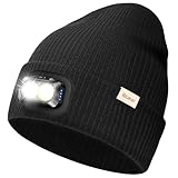 Blukar LED Beanie Beleuchtete Mütze mit Licht, 2 in 1 Extrem Helle Laufmütze...