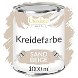 Creative Deco Beige Kreidefarbe 1000 ml | Möbellack, Möbelfarbe | Für...