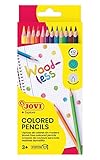 Jovi Buntstifte Woodless, holzfrei, 3-kant Form, ab 3 Jahren, bruchsicher, 12...