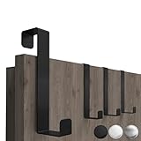 4smile Türhaken zum Einhängen, 4er Set, Fb. Schwarz - Platzsparende...