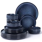 Homikit Geschirrset 6 Personen, 18-tlg Steinzeug Geschirr Set, Reaktive Glasur...