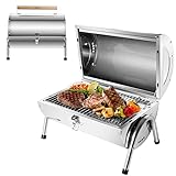 SunJas Edelstahl Klappgrill Holzkohlegrill, BBQ Grill Doppel Grillfläche...