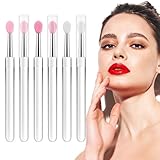 6 Stück Lippenpinsel Silikon Wiederverwendbarer Lippenmasken Pinsel Mit Kappe...