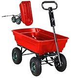 Miweba Bollerwagen Dumper | 𝟑𝟎𝟎 kg Traglast - Luftreifen - Volumen 75 L...