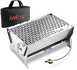 ovicue Grill groß L | Mobiler Steck-Gasgrill – Tragbarer Edelstahlgrill mit...