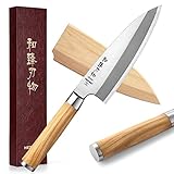 HEZHEN 18CM Deba Messer,Messer Asiatischer Art, Japanischer Stil Schmiedestahl...