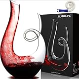 NUTRIUPS Weinkaraffe, Rotweinkaraffe, 1,2L Bleifreie Kristallweinkaraffe,...