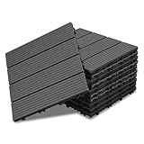 Ansobea WPC Terrassenfliesen Fliesen, 30x30 Holzfliesen 11er Set für...