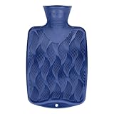 Fashy kleine Wärmflasche mit 3D Oberfläche, 6404, 0,8 L, Blau