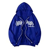 Oversize Hoodie Herren Zipper Sweatjacke Mit Kapuze, Vintage Coole Hoodie Jacke...