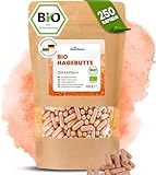 RheinNatur Bio Hagebutten Kapseln 250 Stück - 2000 mg je Tagesdosis - Reine Bio...