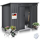 KESSER® - Gerätehaus L Metall 4 m³ mit Fundament | 210x122x186 cm | 2X...