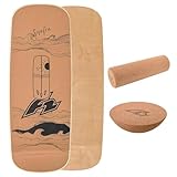 F2 Kork Balance Board Pill 83x29cm mit Korkrolle + Kork Halbkugel