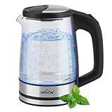 HOMELUX Wasserkocher Glas 1500 Watt 1,8 Liter, Electric Kettle Mit...