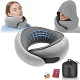 Reisekissen, Nackenkissen für Flugzeug mit Kapuze, lange Flüge, Privatsphäre...
