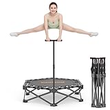 MOMODA Klappbar Fitness Trampolin Indoor mit Griff, Keine Installation Rebounder...