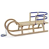 Holzfee Hörnerschlitten Baran S 110 RL Hörnerrodel Schlitten Set mit Lehne und...