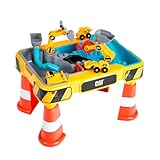Theo Klein 3208 Caterpillar Sand- und Wasser Spieltisch I Zwei Becken inkl. Rad-...