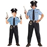 'POLICE OFFICER' (shirt, pants, belt, tie, hat) - (116 cm / 4-5 Years)