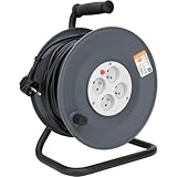 Zenitech – Kabeltrommel 4 Steckdosen – 40 m mit Überlastschutz – Orange