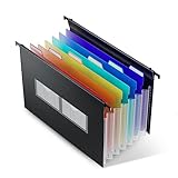 ThinkTex A4 Plastik Hängeregister Mappen mit Erweiterbaren Taschen, 7...
